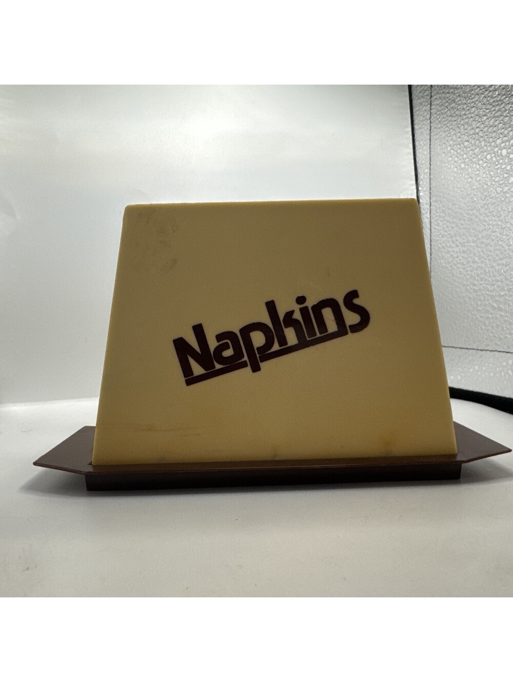 Napkins Brand Napkin Holder Plastic Vintage Retro 1970s/80s Brown Tan Dawn